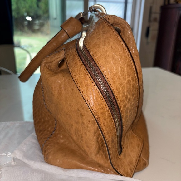 Plinio Visona Caramel Leather Shoulder Bag - Picture 6 of 8